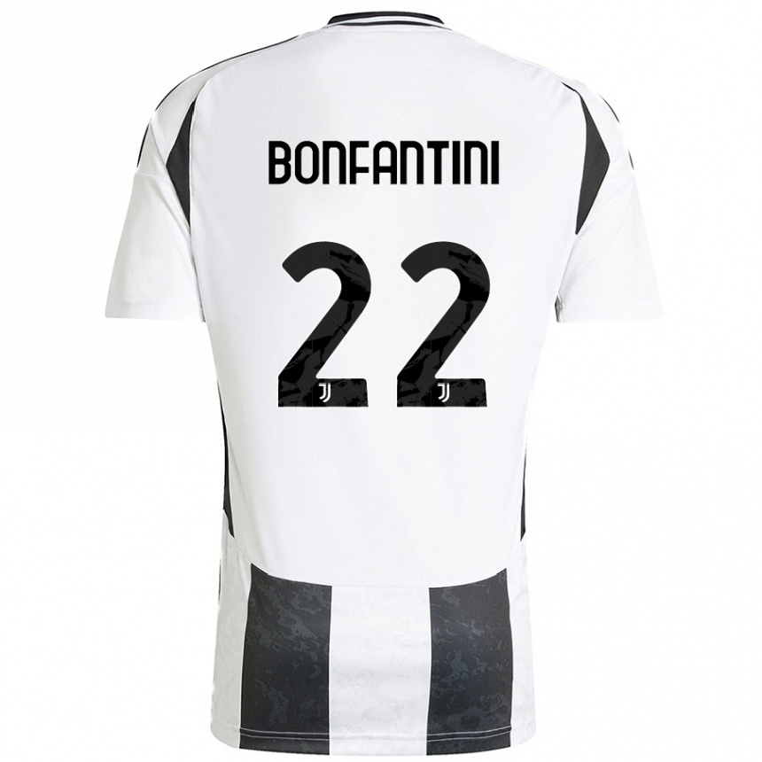 Niño Fútbol Camiseta Agnese Bonfantini #22 Blanco Negro 1ª Equipación 2024/25