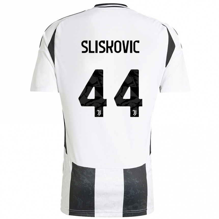 Niño Fútbol Camiseta Gloria Slišković #44 Blanco Negro 1ª Equipación 2024/25