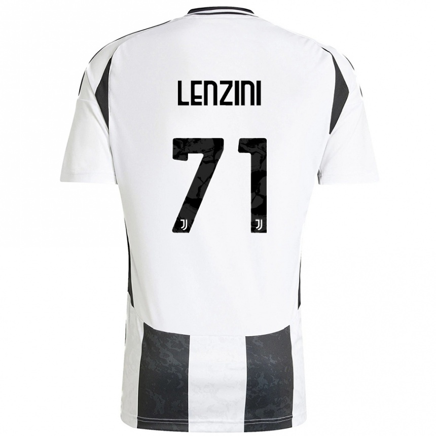 Niño Fútbol Camiseta Martina Lenzini #71 Blanco Negro 1ª Equipación 2024/25