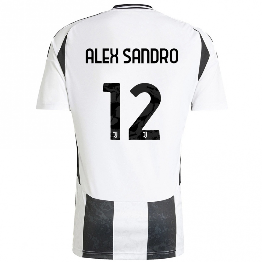 Niño Fútbol Camiseta Alex Sandro #12 Blanco Negro 1ª Equipación 2024/25