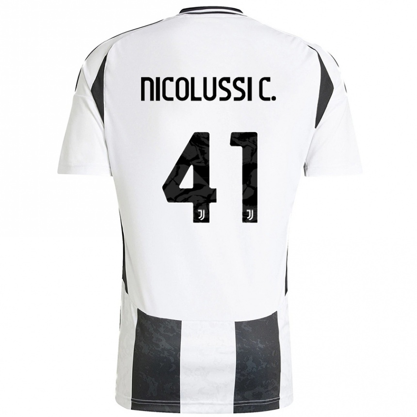 Niño Fútbol Camiseta Hans Nicolussi Caviglia #41 Blanco Negro 1ª Equipación 2024/25