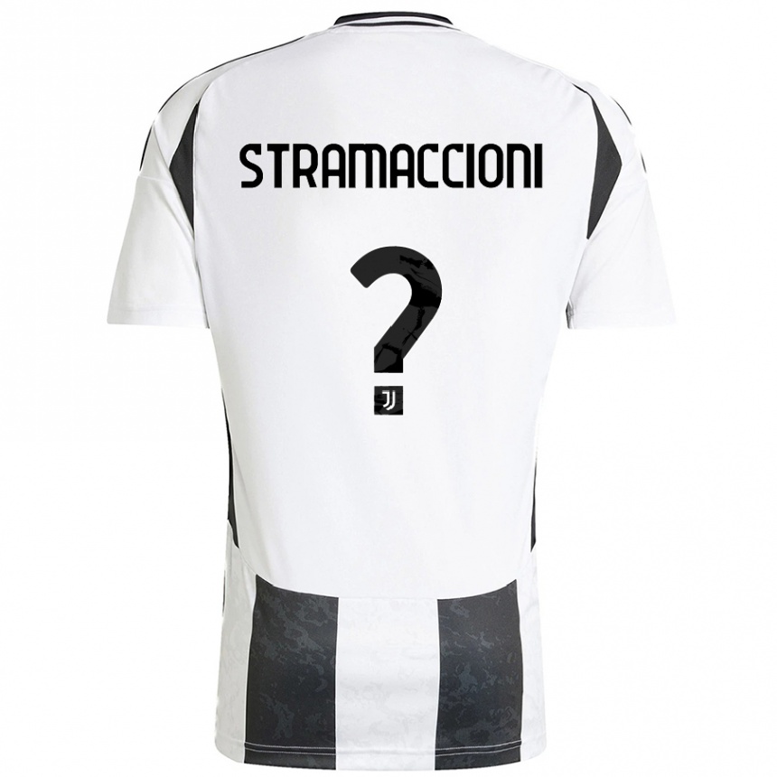 Niño Fútbol Camiseta Diego Stramaccioni #0 Blanco Negro 1ª Equipación 2024/25