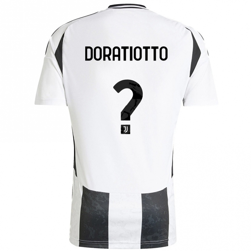 Niño Fútbol Camiseta Giulio Doratiotto #0 Blanco Negro 1ª Equipación 2024/25