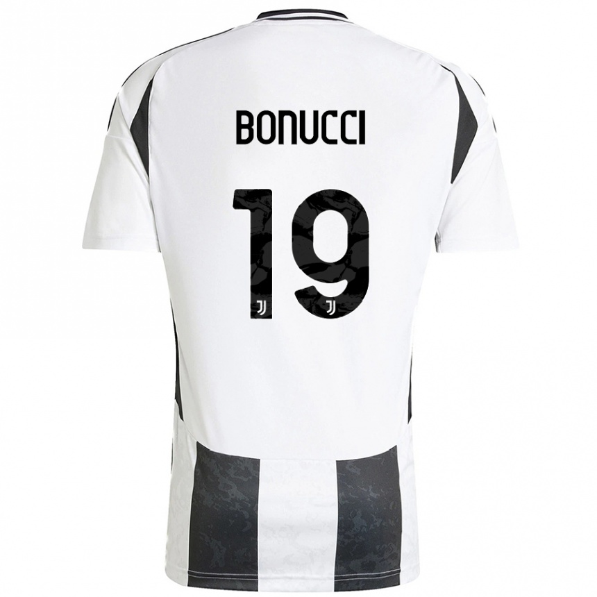 Niño Fútbol Camiseta Leonardo Bonucci #19 Blanco Negro 1ª Equipación 2024/25