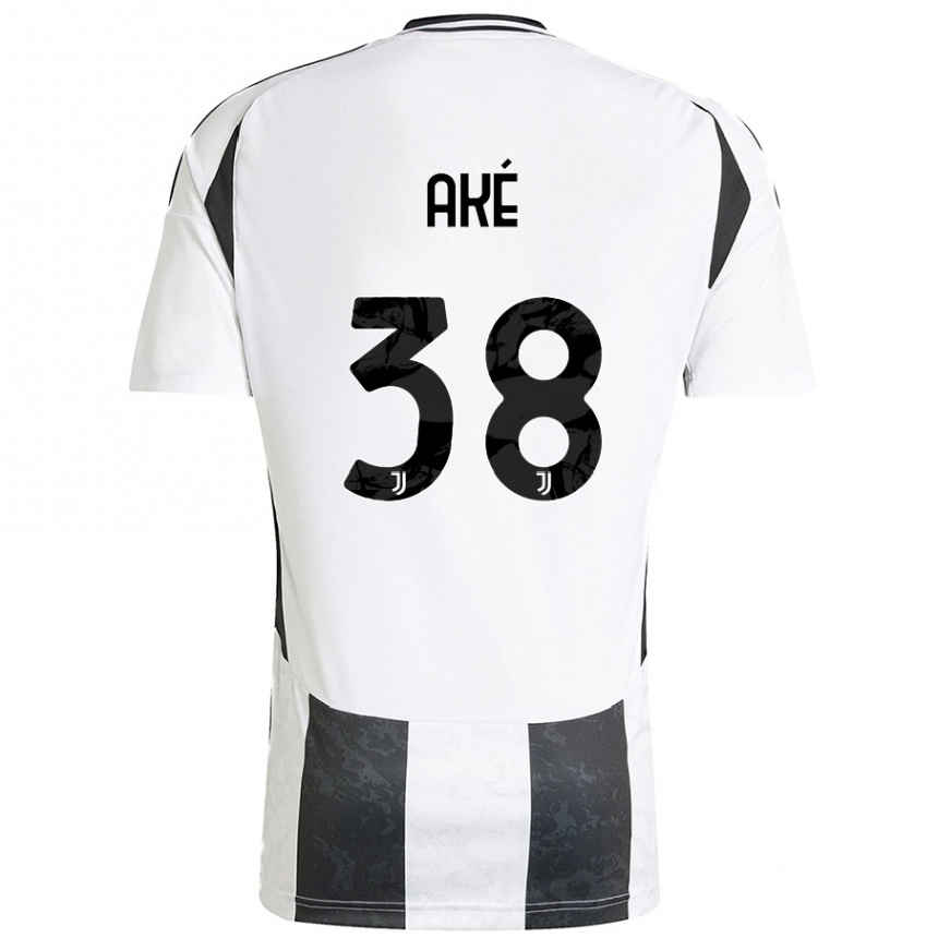 Niño Fútbol Camiseta Marley Ake #38 Blanco Negro 1ª Equipación 2024/25