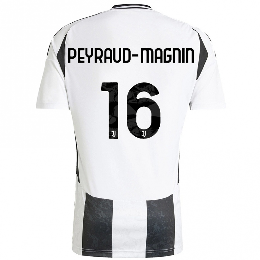 Niño Fútbol Camiseta Pauline Peyraud-Magnin #16 Blanco Negro 1ª Equipación 2024/25