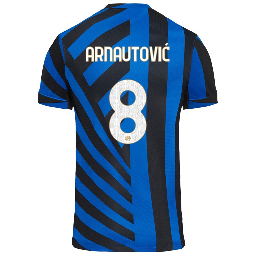 Niño Fútbol Camiseta Marko Arnautovic #8 Azul Negro 1ª Equipación 2024/25