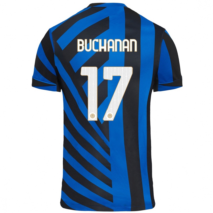 Niño Fútbol Camiseta Tajon Buchanan #17 Azul Negro 1ª Equipación 2024/25