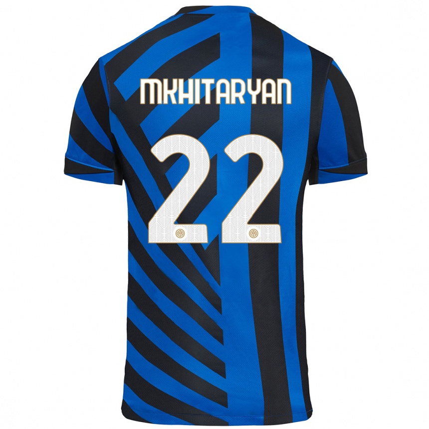 Niño Fútbol Camiseta Henrikh Mkhitaryan #22 Azul Negro 1ª Equipación 2024/25