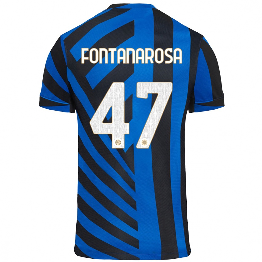 Niño Fútbol Camiseta Alessandro Fontanarosa #47 Azul Negro 1ª Equipación 2024/25