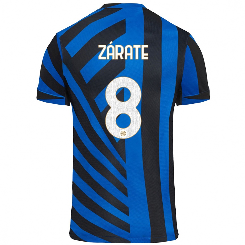 Niño Fútbol Camiseta Dilan Zárate #8 Azul Negro 1ª Equipación 2024/25