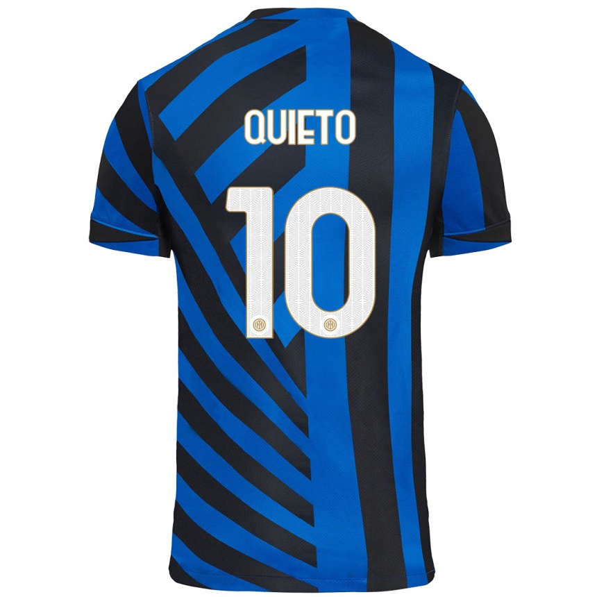 Niño Fútbol Camiseta Daniele Quieto #10 Azul Negro 1ª Equipación 2024/25