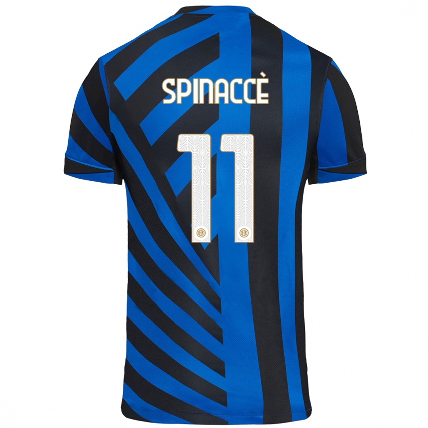 Niño Fútbol Camiseta Matteo Spinaccè #11 Azul Negro 1ª Equipación 2024/25