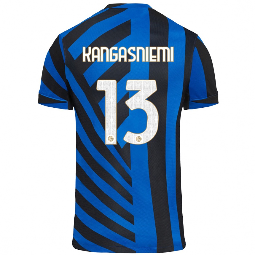 Niño Fútbol Camiseta Ilari Kangasniemi #13 Azul Negro 1ª Equipación 2024/25