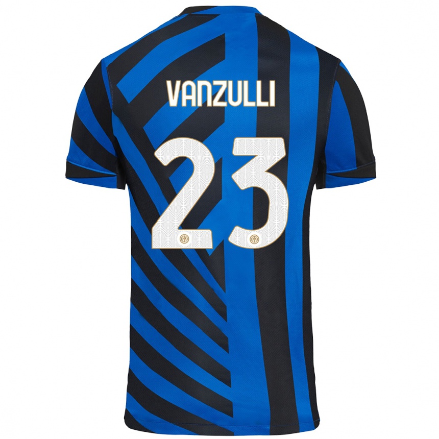 Niño Fútbol Camiseta Marco Vanzulli #23 Azul Negro 1ª Equipación 2024/25