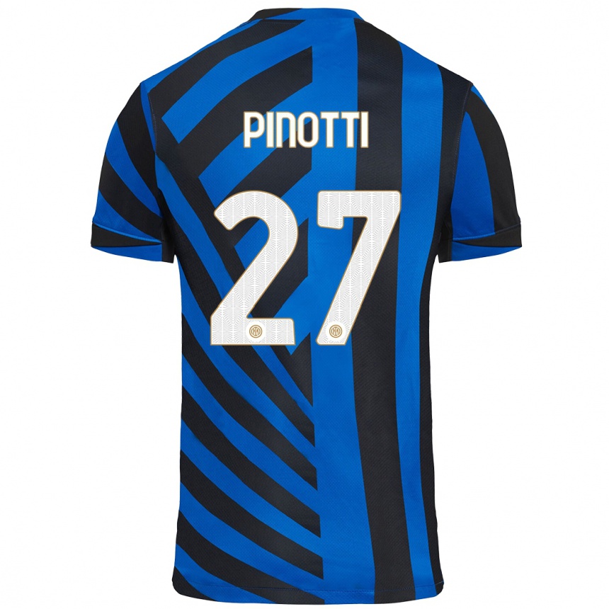 Niño Fútbol Camiseta Manuel Pinotti #27 Azul Negro 1ª Equipación 2024/25