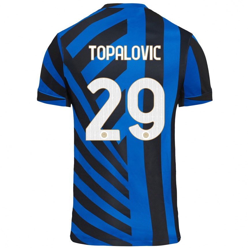 Niño Fútbol Camiseta Luka Topalovic #29 Azul Negro 1ª Equipación 2024/25