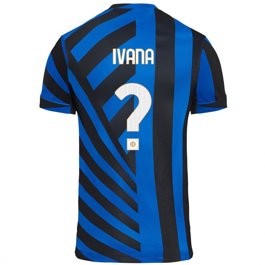 Niño Fútbol Camiseta Ivana Andrés #0 Azul Negro 1ª Equipación 2024/25