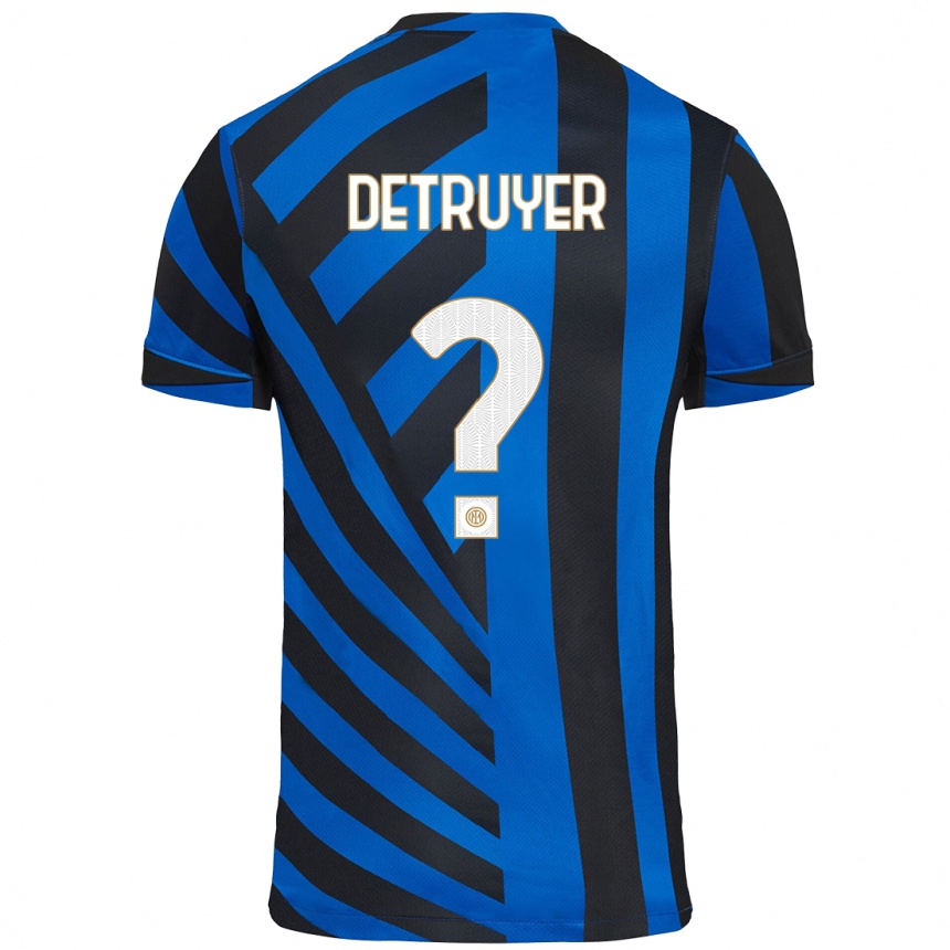 Niño Fútbol Camiseta Marie Detruyer #0 Azul Negro 1ª Equipación 2024/25