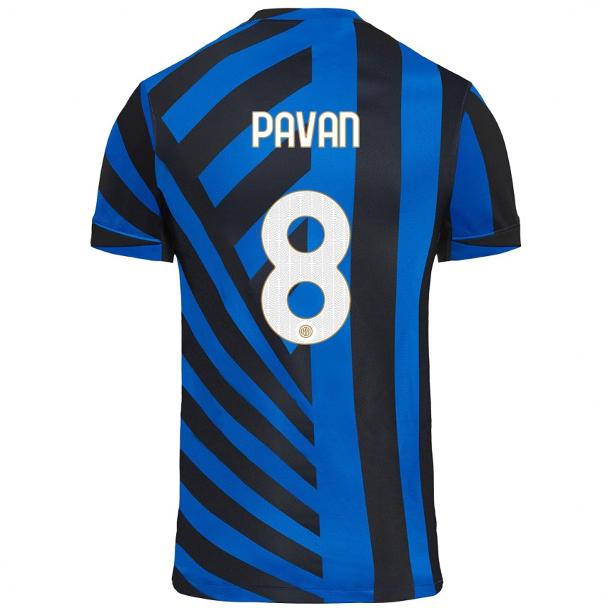 Niño Fútbol Camiseta Matilde Pavan #8 Azul Negro 1ª Equipación 2024/25