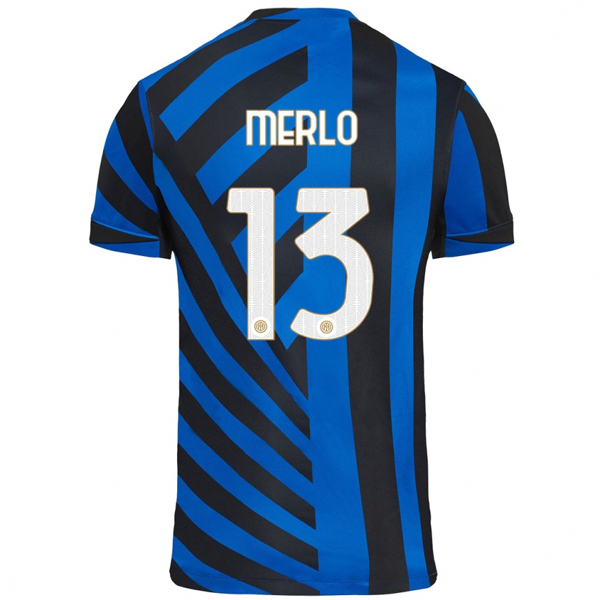 Niño Fútbol Camiseta Beatrice Merlo #13 Azul Negro 1ª Equipación 2024/25