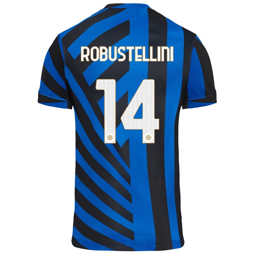 Niño Fútbol Camiseta Chiara Robustellini #14 Azul Negro 1ª Equipación 2024/25