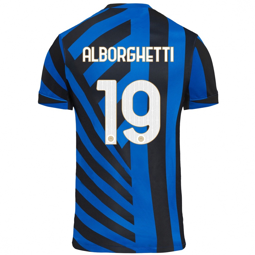 Niño Fútbol Camiseta Lisa Alborghetti #19 Azul Negro 1ª Equipación 2024/25