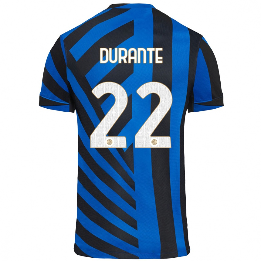 Niño Fútbol Camiseta Francesca Durante #22 Azul Negro 1ª Equipación 2024/25