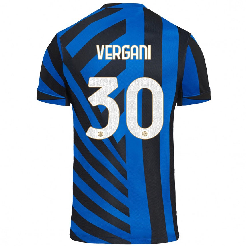 Niño Fútbol Camiseta Bianca Vergani #30 Azul Negro 1ª Equipación 2024/25