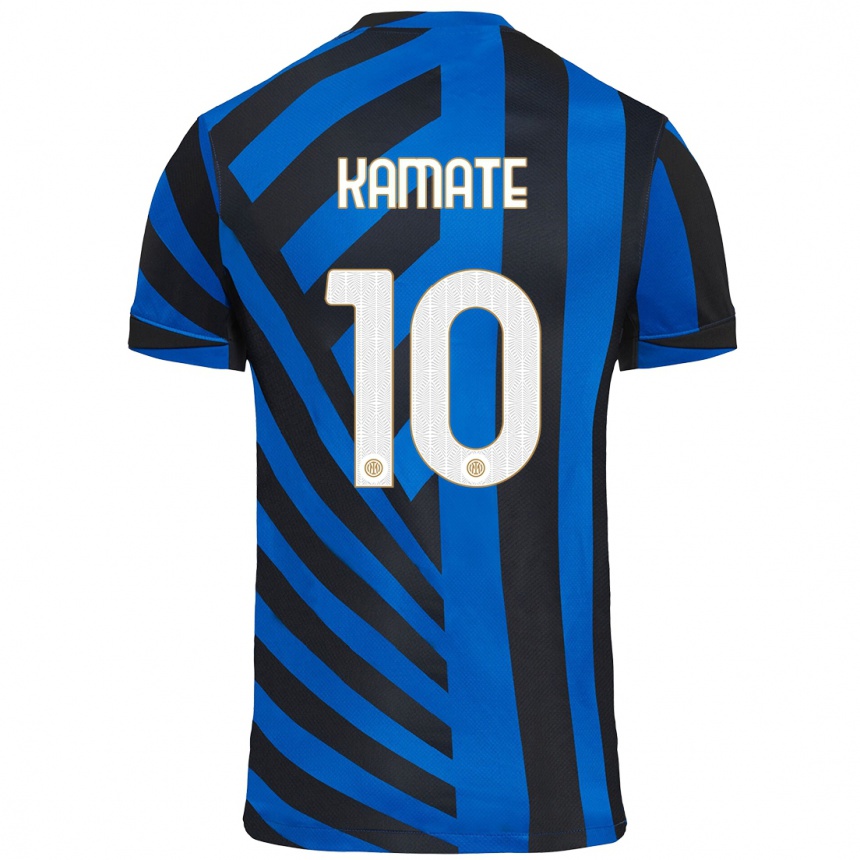 Niño Fútbol Camiseta Issiaka Kamate #10 Azul Negro 1ª Equipación 2024/25