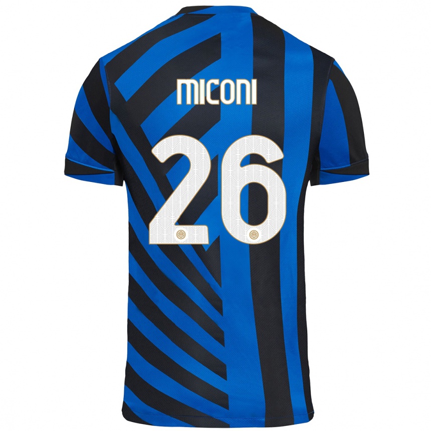 Niño Fútbol Camiseta Riccardo Miconi #26 Azul Negro 1ª Equipación 2024/25