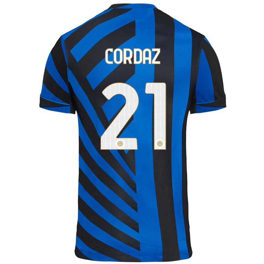 Niño Fútbol Camiseta Alex Cordaz #21 Azul Negro 1ª Equipación 2024/25