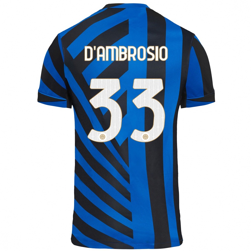 Niño Fútbol Camiseta Danilo D'ambrosio #33 Azul Negro 1ª Equipación 2024/25