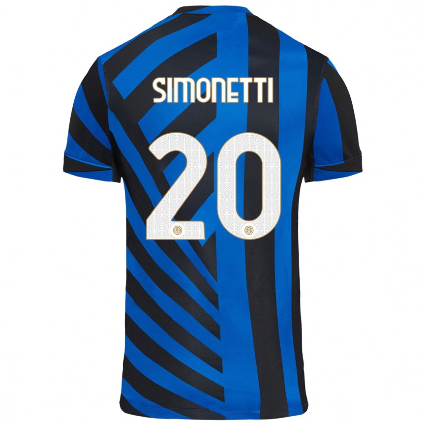 Niño Fútbol Camiseta Flaminia Simonetti #20 Azul Negro 1ª Equipación 2024/25