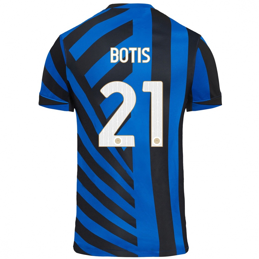 Niño Fútbol Camiseta Nikolaos Botis #21 Azul Negro 1ª Equipación 2024/25