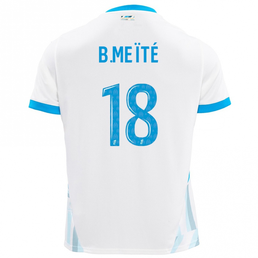 Niño Fútbol Camiseta Bamo Meïté #18 Blanco Azul Cielo 1ª Equipación 2024/25