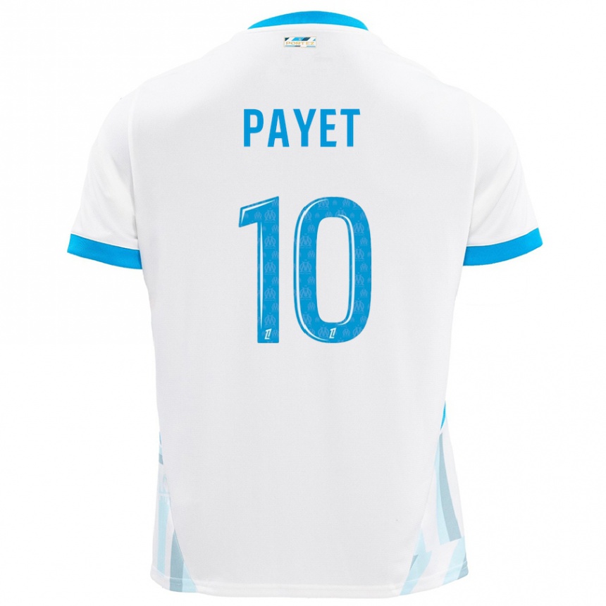 Niño Fútbol Camiseta Dimitri Payet #10 Blanco Azul Cielo 1ª Equipación 2024/25