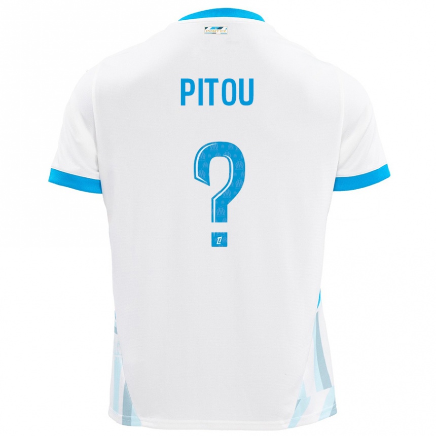 Niño Fútbol Camiseta Jonathan Pitou #0 Blanco Azul Cielo 1ª Equipación 2024/25