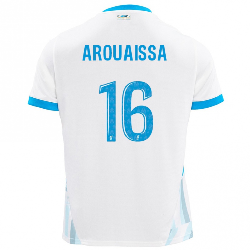 Niño Fútbol Camiseta Ines Arouaissa #16 Blanco Azul Cielo 1ª Equipación 2024/25