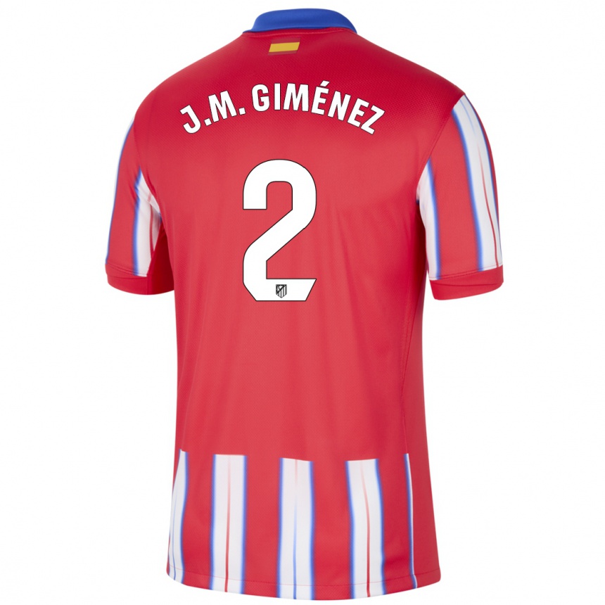 Niño Fútbol Camiseta José María Giménez #2 Rojo Blanco Azul 1ª Equipación 2024/25