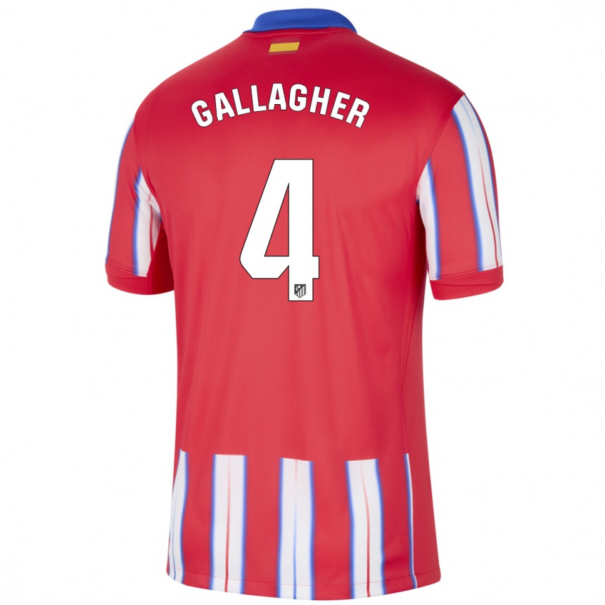 Niño Fútbol Camiseta Conor Gallagher #4 Rojo Blanco Azul 1ª Equipación 2024/25