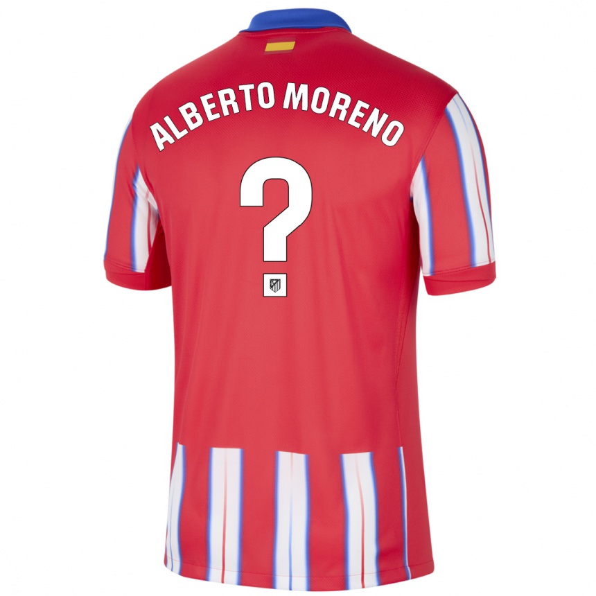 Niño Fútbol Camiseta Alberto Moreno #0 Rojo Blanco Azul 1ª Equipación 2024/25