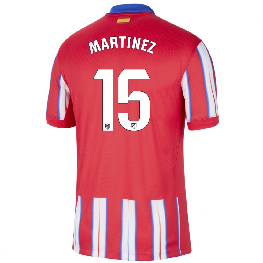 Niño Fútbol Camiseta Daniel Martinez #15 Rojo Blanco Azul 1ª Equipación 2024/25