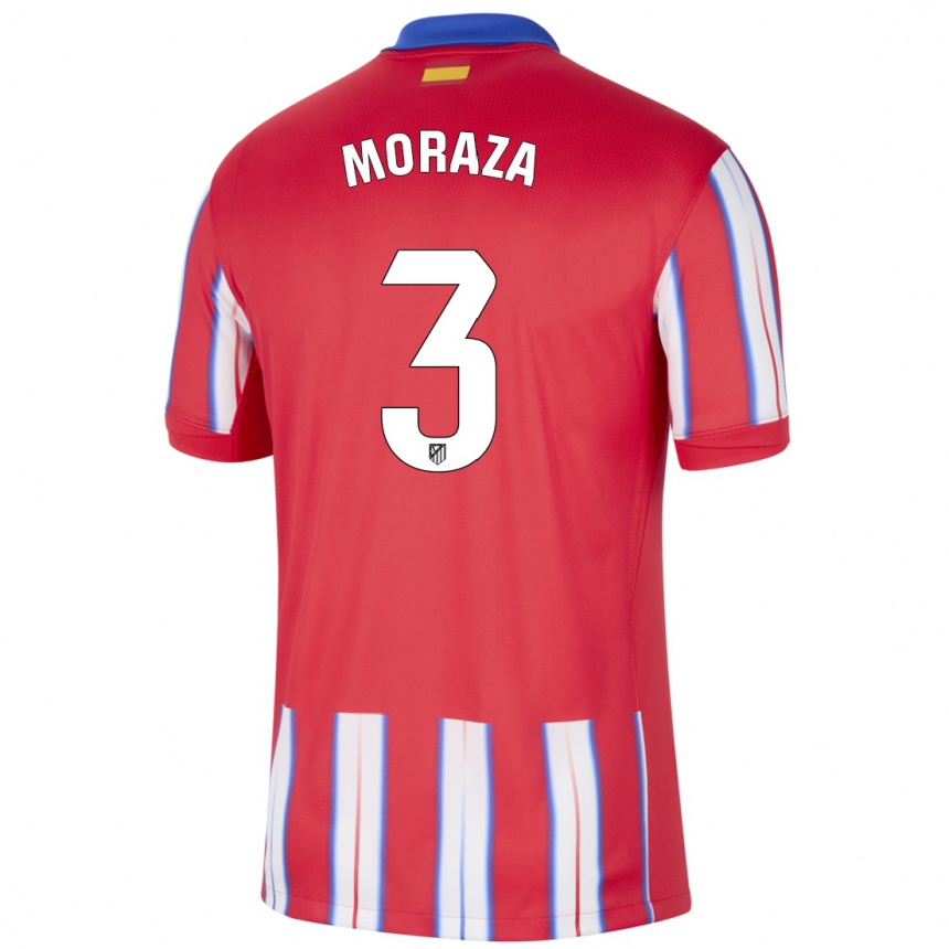 Niño Fútbol Camiseta Ainhoa Moraza #3 Rojo Blanco Azul 1ª Equipación 2024/25