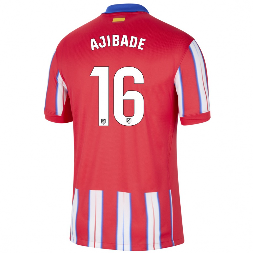 Niño Fútbol Camiseta Rasheedat Ajibade #16 Rojo Blanco Azul 1ª Equipación 2024/25