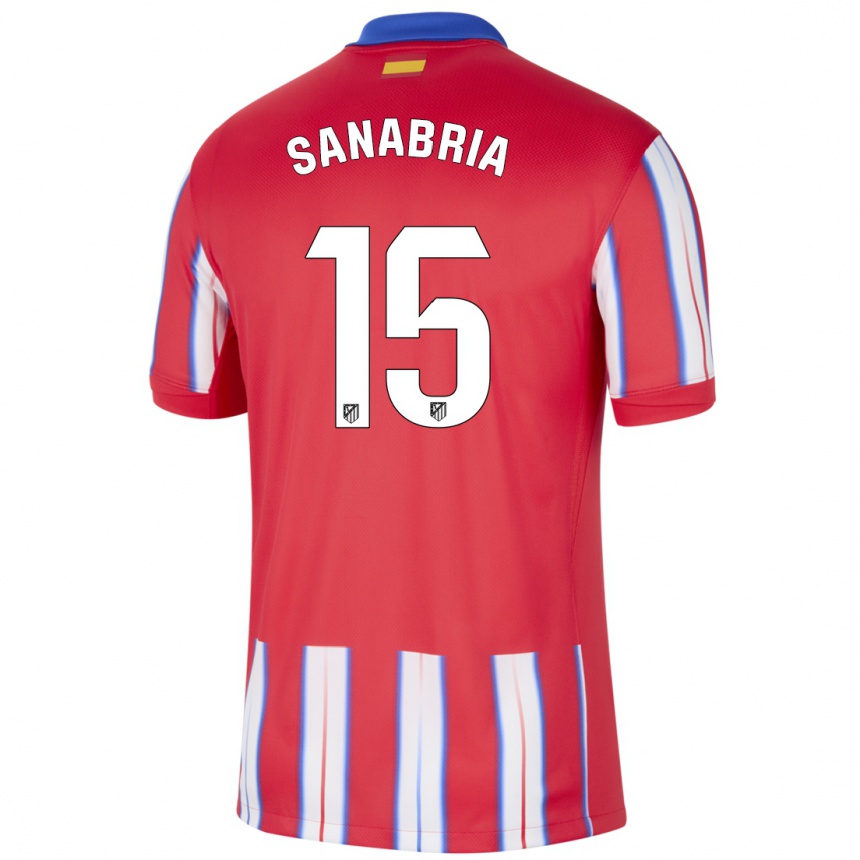 Niño Fútbol Camiseta Juan Sanabria #15 Rojo Blanco Azul 1ª Equipación 2024/25