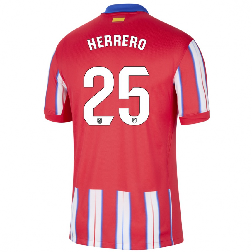 Niño Fútbol Camiseta Alex Herrero #25 Rojo Blanco Azul 1ª Equipación 2024/25