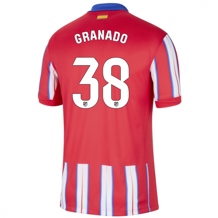 Niño Fútbol Camiseta Adrian Granado #38 Rojo Blanco Azul 1ª Equipación 2024/25