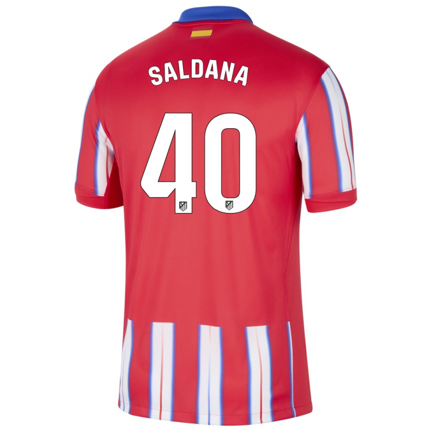 Niño Fútbol Camiseta Jose Saldana #40 Rojo Blanco Azul 1ª Equipación 2024/25