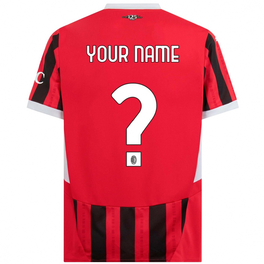 Niño Fútbol Camiseta Su Nombre #0 Rojo Negro 1ª Equipación 2024/25